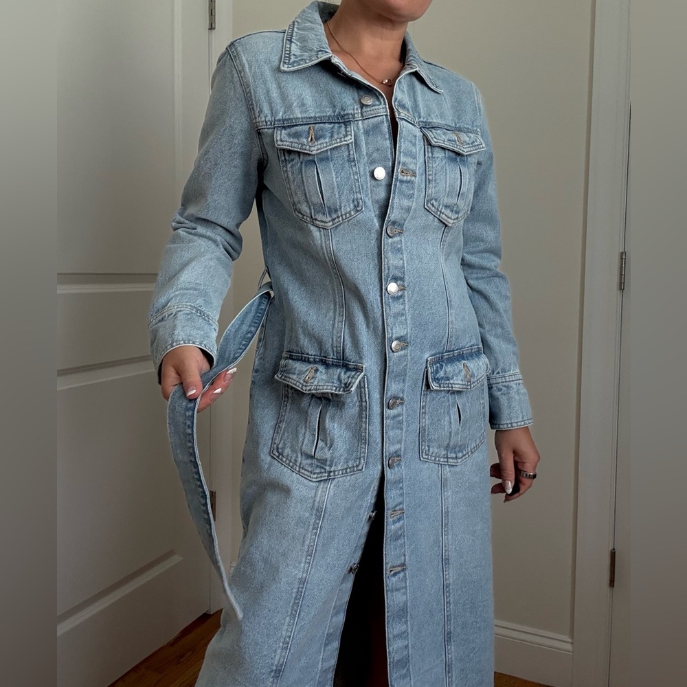 Zara Light Blue Denim Midi Dress - Picture 9 of 11